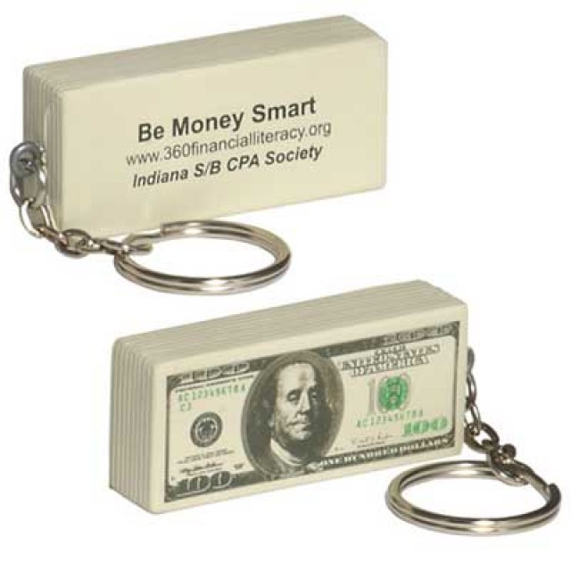 KE335 - $ 100 Bill Keychain Stress Reliever